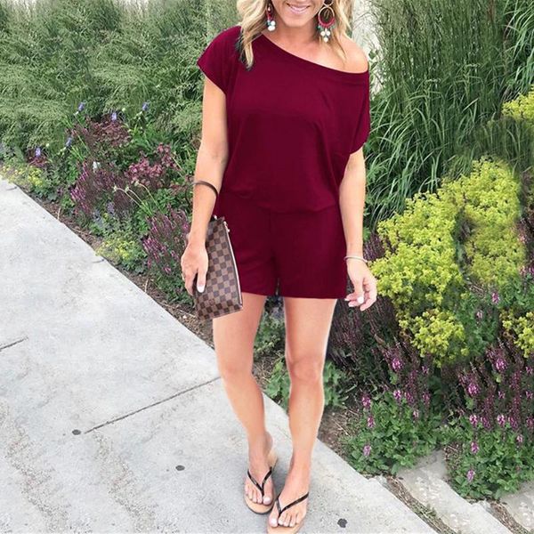 women's jumpsuits & rompers summer women casual short sleeve solid color pocket playsuits one off shoulder overalls wdc3292, Black;white
women's jumpsuits & rompers summer women casual short sleeve solid color pocket playsuits one off shoulder overalls wdc3292, Black;white