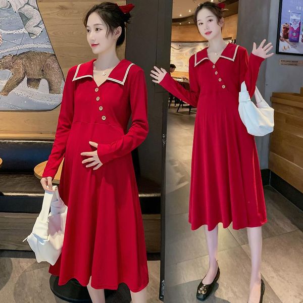 1894# 2021 spring korean fashion maternity dress a line slim loose long sleeve clothes for pregnant women elegant fall pregnancy dresses, White
1894# 2021 spring korean fashion maternity dress a line slim loose long sleeve clothes for pregnant women elegant fall pregnancy dresses, White