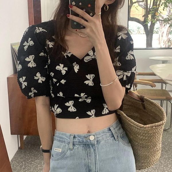 women's blouses & shirts summer fashion woman 2021 mini elegant korean butterfly print strap short puff sleeve crop female tunics, White
women's blouses & shirts summer fashion woman 2021 mini elegant korean butterfly print strap short puff sleeve crop female tunics, White