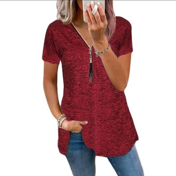 women's t-shirt fashion tassel zipper v-neck casual short tshirts women 2021 summer tees plus size 5xl female sleeve loose shirts, White
women's t-shirt fashion tassel zipper v-neck casual short tshirts women 2021 summer tees plus size 5xl female sleeve loose shirts, White