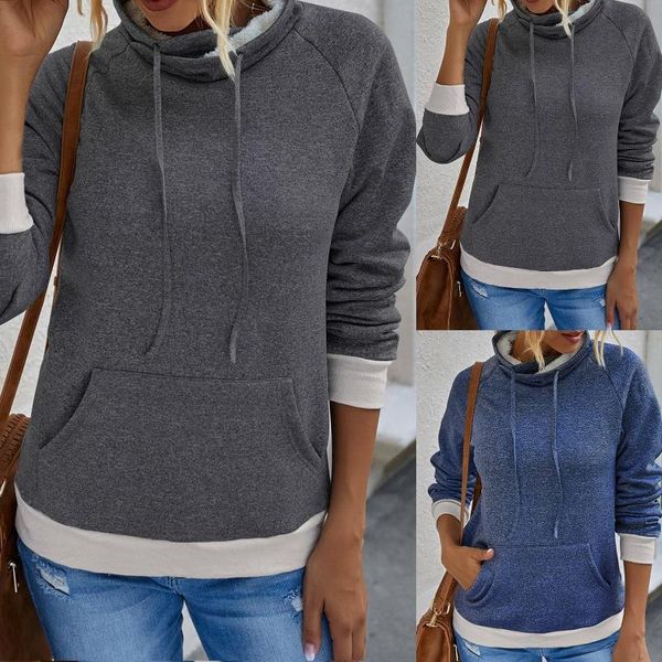 women's hoodies & sweatshirts 2021 autumn women stand collar hooded sweatshirt long sleeve drawstring pocket plush lining female casual, Black
women's hoodies & sweatshirts 2021 autumn women stand collar hooded sweatshirt long sleeve drawstring pocket plush lining female casual, Black