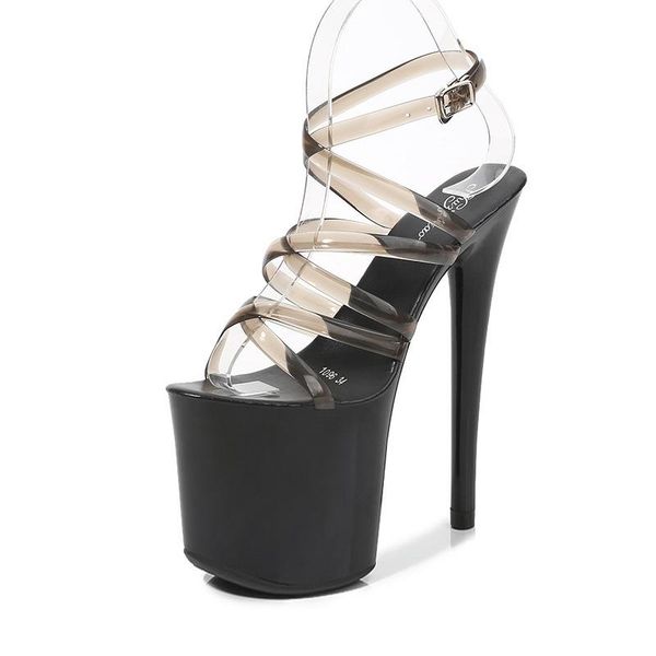 sandals shoes 20cm thin high heels candy bright color hollow roman pvc buckle open toed waterproof platform party for women, Black
sandals shoes 20cm thin high heels candy bright color hollow roman pvc buckle open toed waterproof platform party for women, Black