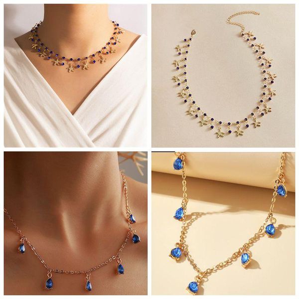 chains otoky blue water drop/starfish pendant necklace for women girls bohemian summer beach choker clavicle chain y2k jewelry, Silver
chains otoky blue water drop/starfish pendant necklace for women girls bohemian summer beach choker clavicle chain y2k jewelry, Silver