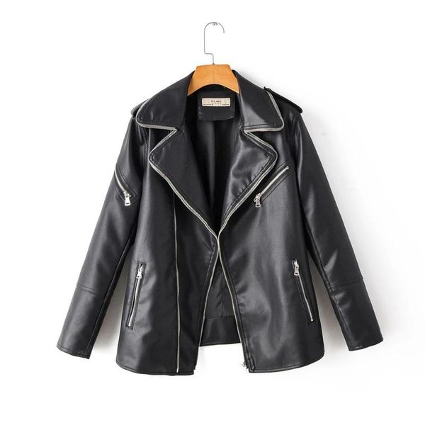 women's leather & faux finger loose ladies pu jackets 2021 spring moto style women black fashion casual girls'jackets 
women's leather & faux finger loose ladies pu jackets 2021 spring moto style women black fashion casual girls'jackets