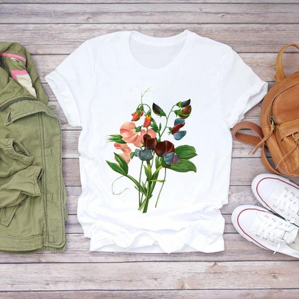 flower camisas plant floral womens t shirts 90s clothing summer graphic female ladies tee, White
flower camisas plant floral womens t shirts 90s clothing summer graphic female ladies tee, White