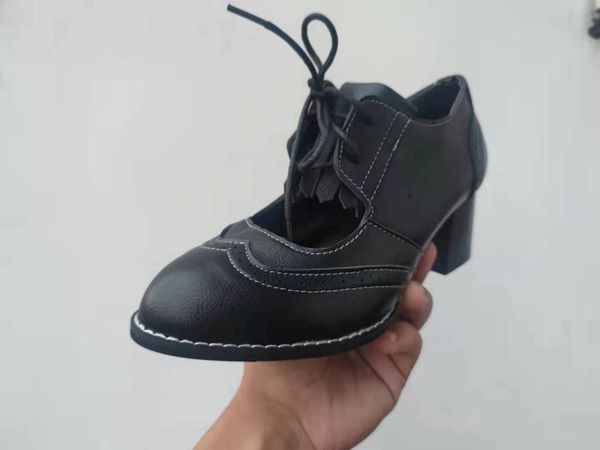 dress shoes black mary janes women leather pointed toe lace-up thick high heels tassel decoration office lady saltos feminino
dress shoes black mary janes women leather pointed toe lace-up thick high heels tassel decoration office lady saltos feminino