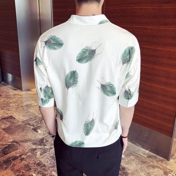 men's casual shirts floral men summer thin v-neck short sleeve street fashion square collar white print pullover male -2xl, White;black
men's casual shirts floral men summer thin v-neck short sleeve street fashion square collar white print pullover male -2xl, White;black