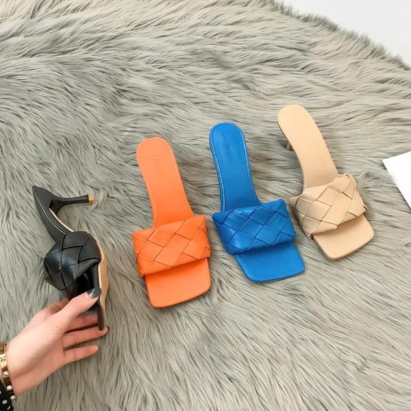 slippers 2021 high heel leather women mules fashion square open toe slides ladies woman casual thin heels shoes female sandals, Black
slippers 2021 high heel leather women mules fashion square open toe slides ladies woman casual thin heels shoes female sandals, Black