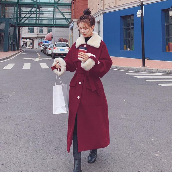 women's wool & blends 2022 winter warm long coat women jacket trenchcoat outwear clothing korea chic stylish autumn loose belt, Black
women's wool & blends 2022 winter warm long coat women jacket trenchcoat outwear clothing korea chic stylish autumn loose belt, Black