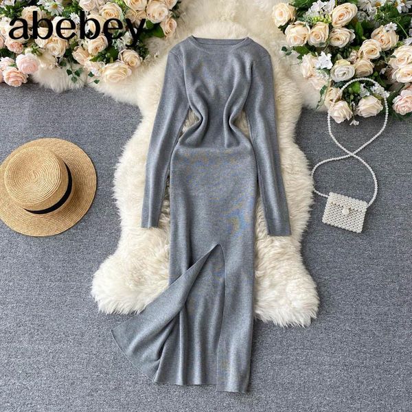 casual dresses slim split autumn bodycon knitted sweater midi long dress knit winter party women tunic elegant, Black;gray
casual dresses slim split autumn bodycon knitted sweater midi long dress knit winter party women tunic elegant, Black;gray