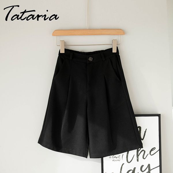 black women's shorts summer garemay fashion long loose casual chic half-length pockets korean style vintage high waist 210514, White;black
black women's shorts summer garemay fashion long loose casual chic half-length pockets korean style vintage high waist 210514, White;black