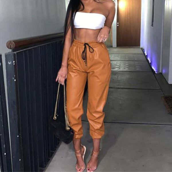 women's pants & capris women casual 2021 high waist solid color trousers faux leather elastic drawstring long ladies clothing, Black;white
women's pants & capris women casual 2021 high waist solid color trousers faux leather elastic drawstring long ladies clothing, Black;white