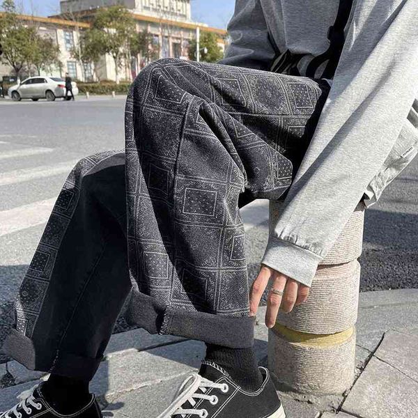 men's jeans black baggy denim pants of the high-street capris men in hip hop streetwear jean korean style male wic0, Blue
men's jeans black baggy denim pants of the high-street capris men in hip hop streetwear jean korean style male wic0, Blue