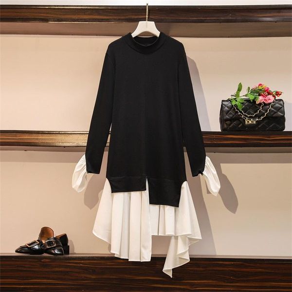 casual dresses fashion high street spring autumn women o neck long sleeve irregular white patchwork black dress female, Black;gray
casual dresses fashion high street spring autumn women o neck long sleeve irregular white patchwork black dress female, Black;gray