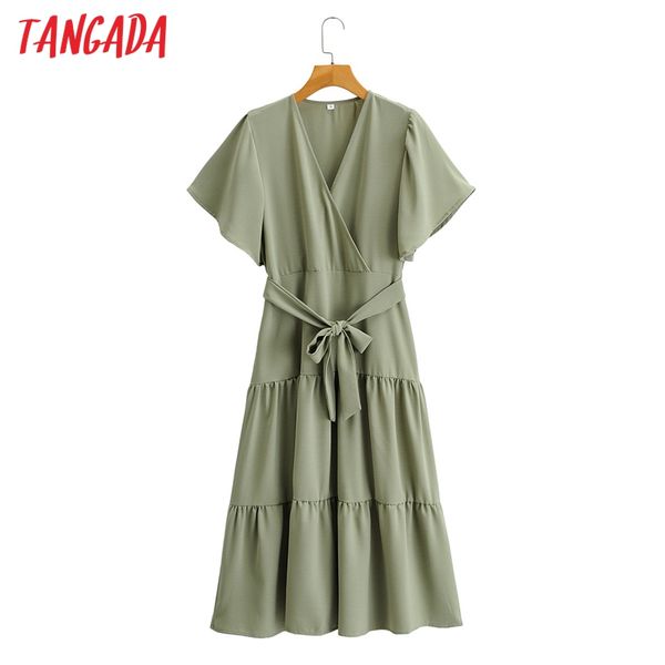 Tangada 2021 Summer Women Green Chiffon Dress With Slash V Neck Short Sleeve Ladies Midi Dress SY259
Tangada 2021 Summer Women Green Chiffon Dress With Slash V Neck Short Sleeve Ladies Midi Dress SY259