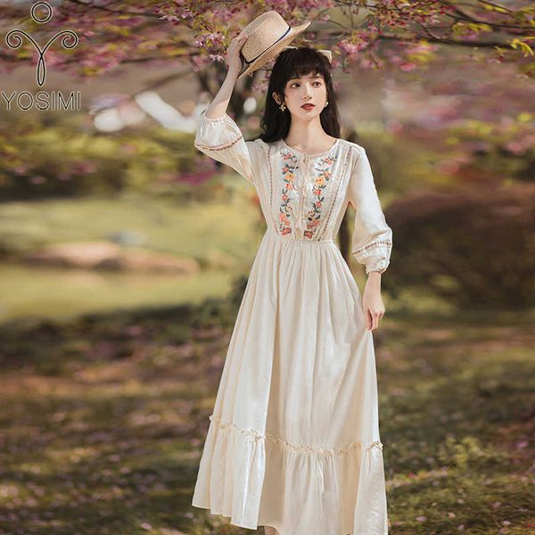 yosimi floral embroidery women dress summer beige cotton long vestido fit and flare evening party fraiy elegant 210604, Black;gray
yosimi floral embroidery women dress summer beige cotton long vestido fit and flare evening party fraiy elegant 210604, Black;gray
