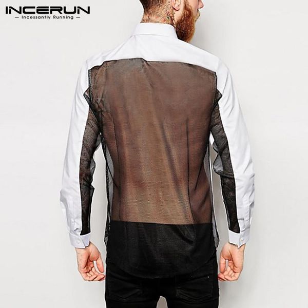 fashion men shirt mesh patchwork lapel long sleeve back transparent blouse streetwear party nightclub shirts hombre men's casual, White;black
fashion men shirt mesh patchwork lapel long sleeve back transparent blouse streetwear party nightclub shirts hombre men's casual, White;black