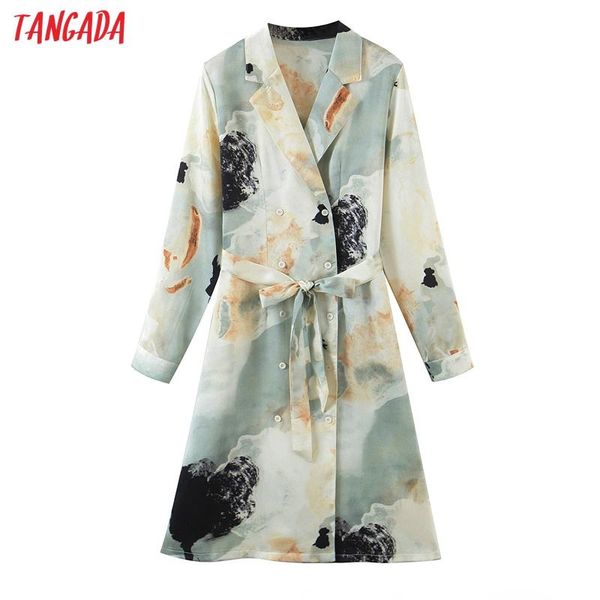 casual dresses tangada women floral print blazer dress with belt long sleeve vintage style females midi wn08, Black;gray
casual dresses tangada women floral print blazer dress with belt long sleeve vintage style females midi wn08, Black;gray