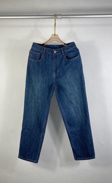 ladies fashion loose hardware buckle trousers 0106 women's jeans, Blue 
ladies fashion loose hardware buckle trousers 0106 women's jeans, Blue