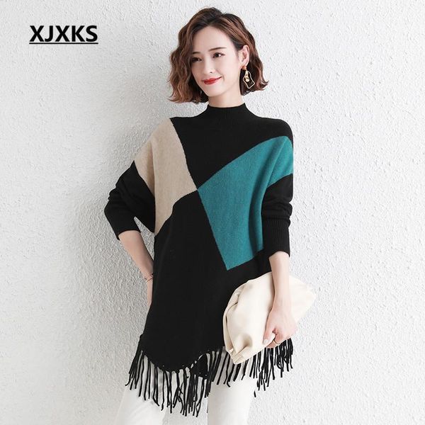 women's sweaters xjxks 2021 autumn winter fashion fringed women wool sweater comfortable turtleneck pullover, White;black
women's sweaters xjxks 2021 autumn winter fashion fringed women wool sweater comfortable turtleneck pullover, White;black