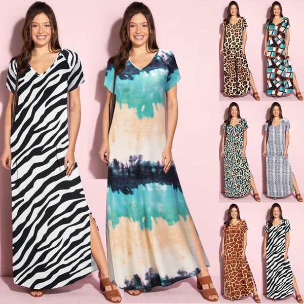 casual dresses vestidos mujer verano beach maxi 2021 loose v-neck printed dress women's leopard print split robe de plage, Black;gray
casual dresses vestidos mujer verano beach maxi 2021 loose v-neck printed dress women's leopard print split robe de plage, Black;gray