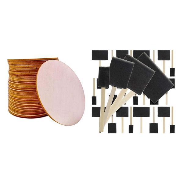 30x unfinished wood pieces wooden cutouts ornament 4 inch & 20 pcs foam sponge handle paint brush set-lightweight novelty items
30x unfinished wood pieces wooden cutouts ornament 4 inch & 20 pcs foam sponge handle paint brush set-lightweight novelty items