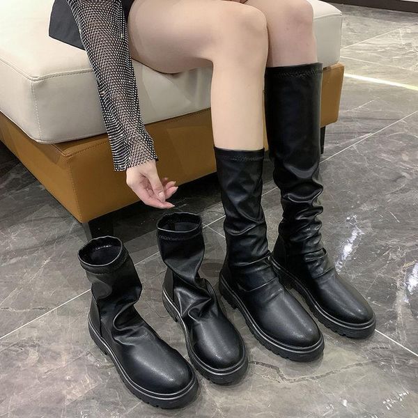 boots women ladies shoes slip on ankle mid calf platform non pu leather soft footwear woman fashion spring, Black
boots women ladies shoes slip on ankle mid calf platform non pu leather soft footwear woman fashion spring, Black