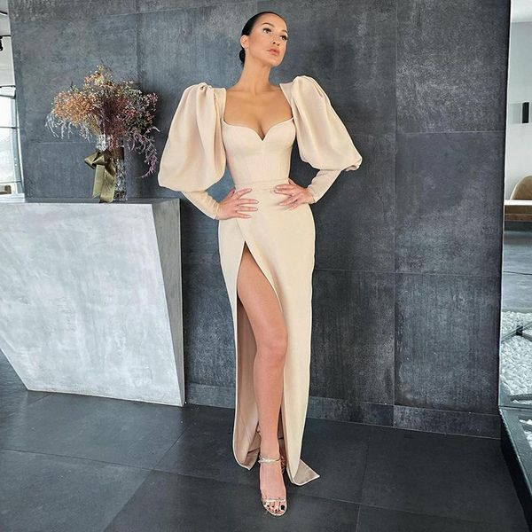 casual dresses elegant square collar puff sleeve maxi floor length dress women prom robe fashion outfits side high split gown party, Black;gray
casual dresses elegant square collar puff sleeve maxi floor length dress women prom robe fashion outfits side high split gown party, Black;gray
