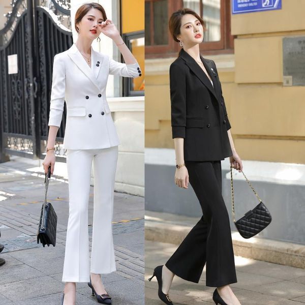 two piece pants white women's suit fashion business attire temperament goddess style leisure president broadcast host formal wear
two piece pants white women's suit fashion business attire temperament goddess style leisure president broadcast host formal wear