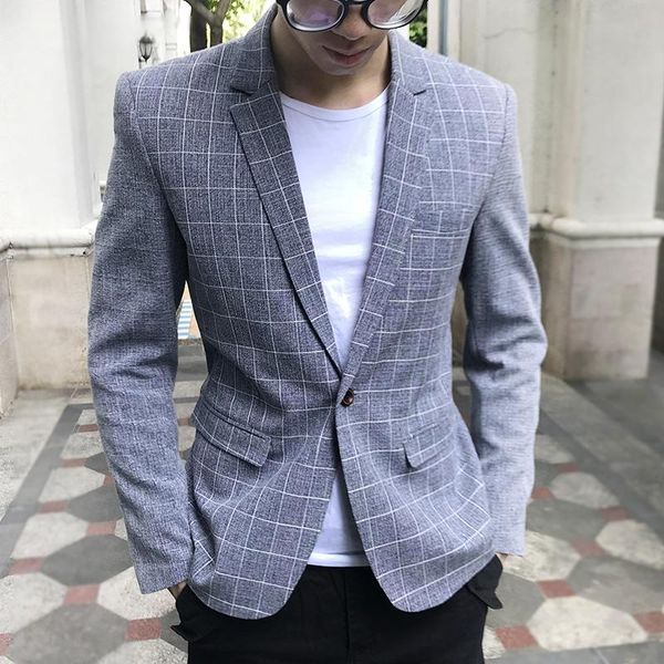 men's suits & blazers spring and autumn casual suit jacket slim korean version of the trendy youth plaid small singles, White;black
men's suits & blazers spring and autumn casual suit jacket slim korean version of the trendy youth plaid small singles, White;black
