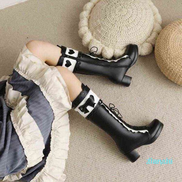 boots lolita children's thick heel medium tube knight high small below the knee, Black
boots lolita children's thick heel medium tube knight high small below the knee, Black