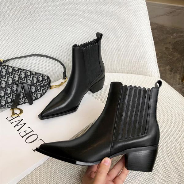 boots women's genuine leather elastic slip-on flats ankle low heel comfort autumn short booties pointed toe warm plush shoes, Black
boots women's genuine leather elastic slip-on flats ankle low heel comfort autumn short booties pointed toe warm plush shoes, Black