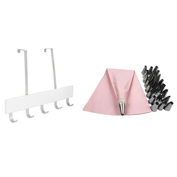 hooks & rails door hanging rack wooden coat hanger hook with 26pcs tips kitchen diy icing piping cream reusable pastry bags
hooks & rails door hanging rack wooden coat hanger hook with 26pcs tips kitchen diy icing piping cream reusable pastry bags