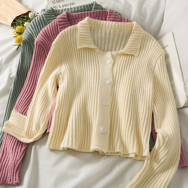 women's knits & tees korobov 2021 preppy style women cardigans autumn single breasted long sleeve cardigan sweet turn-down collar sweat, White
women's knits & tees korobov 2021 preppy style women cardigans autumn single breasted long sleeve cardigan sweet turn-down collar sweat, White