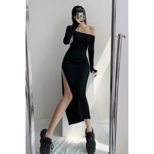 casual dresses gothic for women split maxi slash long sleeve black fashion female night party vestidos de mujer, Black;gray
casual dresses gothic for women split maxi slash long sleeve black fashion female night party vestidos de mujer, Black;gray