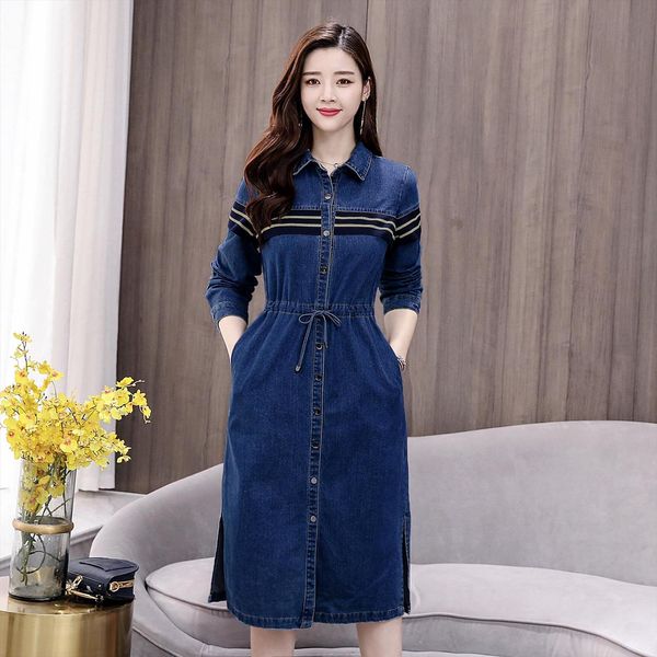 fashion autumn casual 2xl denim women dresses vintage jeans long sleeves blue vestidos, Black;gray
fashion autumn casual 2xl denim women dresses vintage jeans long sleeves blue vestidos, Black;gray