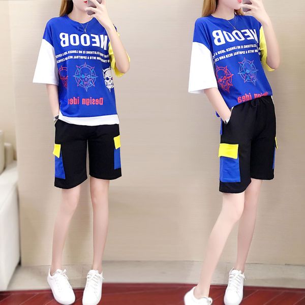 tracksuits fashion sport suit sports and leisure women's summer shorts 2021 net red goddess hip hop loose two piece, Gray
tracksuits fashion sport suit sports and leisure women's summer shorts 2021 net red goddess hip hop loose two piece, Gray