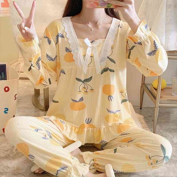 two piece suit pajamas women sleepwear autumn and winter princess long sleeved plaid cute home service fruit set, Black;red
two piece suit pajamas women sleepwear autumn and winter princess long sleeved plaid cute home service fruit set, Black;red