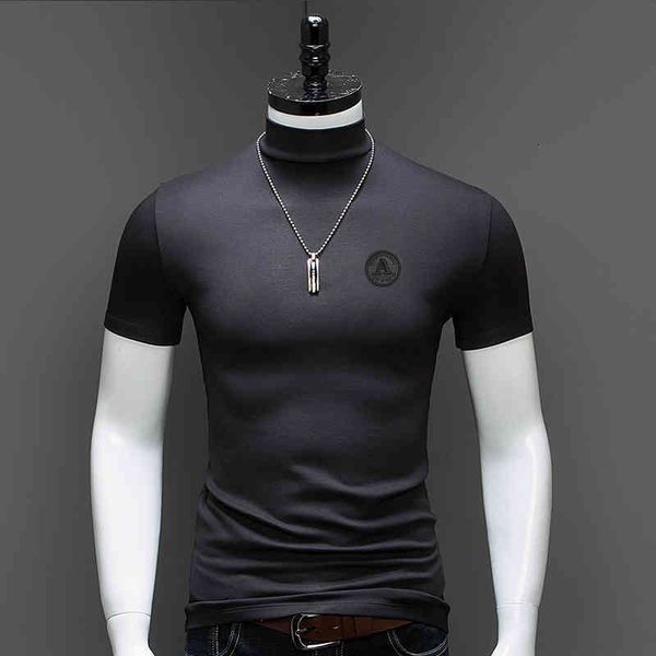 men's t-shirts half turtleneck t shirt fashion badge short sleeve tshirt black modal slim fit tee ukat, White;black
men's t-shirts half turtleneck t shirt fashion badge short sleeve tshirt black modal slim fit tee ukat, White;black