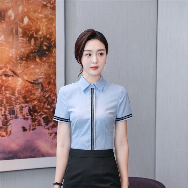 women's blouses & shirts 2021 summer office ladies work wear blouse female clothes ol formal uniform designs business shirt for women, White
women's blouses & shirts 2021 summer office ladies work wear blouse female clothes ol formal uniform designs business shirt for women, White