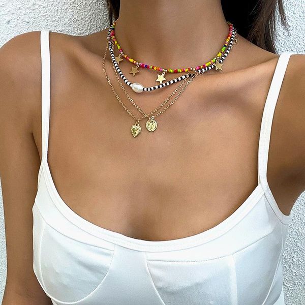 chokers boho layered heart/star/coin pendants necklace for women colorful rainbow beads choker set fashion jewelry femme, Golden;silver
chokers boho layered heart/star/coin pendants necklace for women colorful rainbow beads choker set fashion jewelry femme, Golden;silver