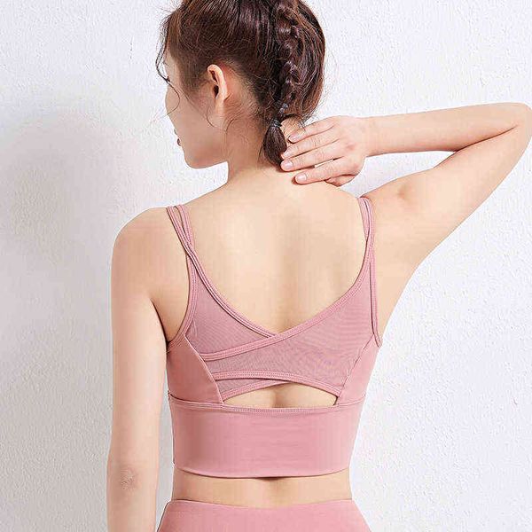 women's tanks camis sports vt mh stitched back bra breathable gathering fitns running underwear, White
women's tanks camis sports vt mh stitched back bra breathable gathering fitns running underwear, White