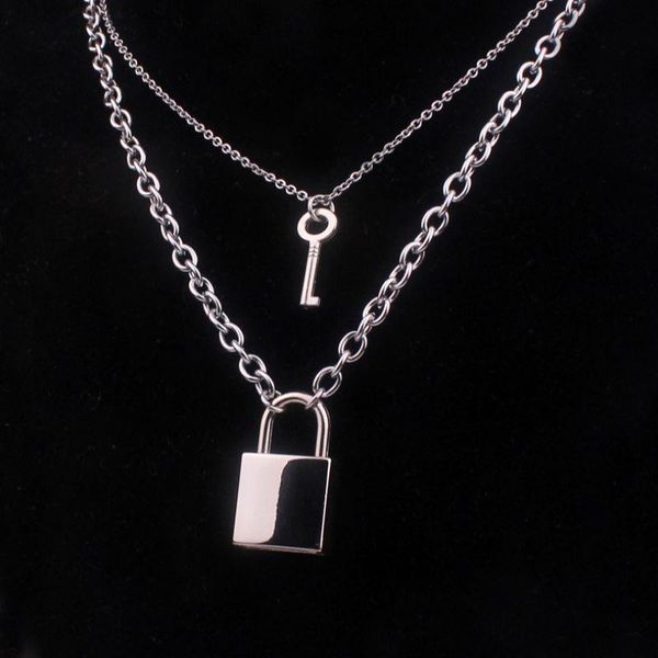 pendant necklaces punk stainless steel lock key charms necklace for men women hip hop streetwear fashion jewelry padlock chain, Silver
pendant necklaces punk stainless steel lock key charms necklace for men women hip hop streetwear fashion jewelry padlock chain, Silver