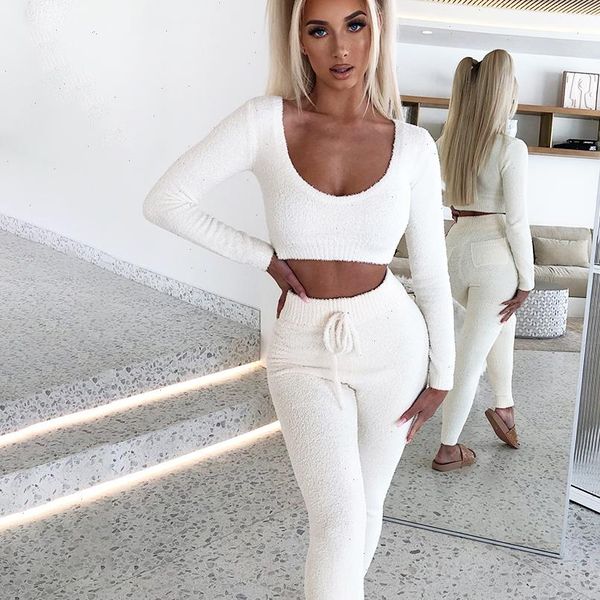 winter sweater two piece women tracksuits set knit fuzzy pants long sleeve crop 2 outfits trousers suit, Gray
winter sweater two piece women tracksuits set knit fuzzy pants long sleeve crop 2 outfits trousers suit, Gray