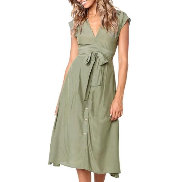 casual dresses women dress elegant stripe tie waist summer v neck buttons printing with 2021, Black;gray
casual dresses women dress elegant stripe tie waist summer v neck buttons printing with 2021, Black;gray