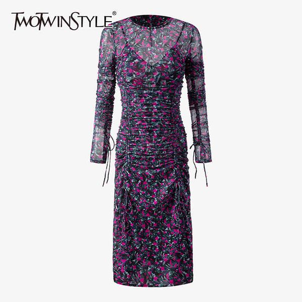 print spring two piece set for women v neck sling dress o long sleeve high waist perspective dresses female 210423, White
print spring two piece set for women v neck sling dress o long sleeve high waist perspective dresses female 210423, White