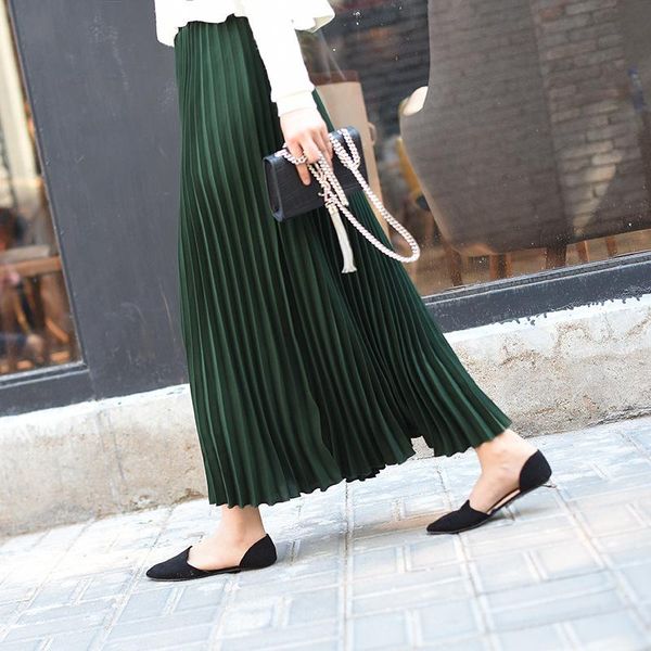 skirts summer women long pleated skirt green korean style solid large size high waist elastic female office lady fitted, Black
skirts summer women long pleated skirt green korean style solid large size high waist elastic female office lady fitted, Black