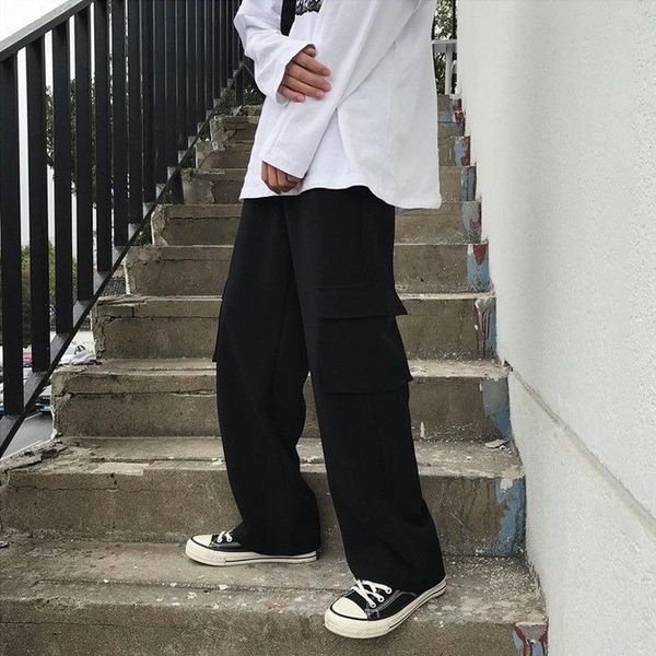 women's pants & capris harajuku black cargo pockets hippie streetwear gray wide leg trousers for female oversize emo 2021, Black;white
women's pants & capris harajuku black cargo pockets hippie streetwear gray wide leg trousers for female oversize emo 2021, Black;white