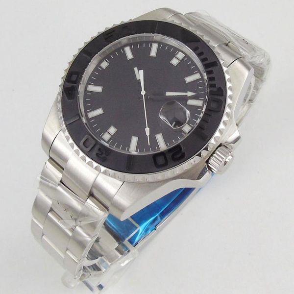 wristwatches 43mm men's watch black dial luminous white marks ceramic bezel miyota 8215 automatic movement wristwatch, Slivery;brown
wristwatches 43mm men's watch black dial luminous white marks ceramic bezel miyota 8215 automatic movement wristwatch, Slivery;brown