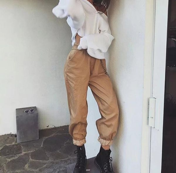 women's pants & capris leisure overalls trend high waist metal chain decoration loose handsome leg elastic wide radish spring autumn, Black;white
women's pants & capris leisure overalls trend high waist metal chain decoration loose handsome leg elastic wide radish spring autumn, Black;white
